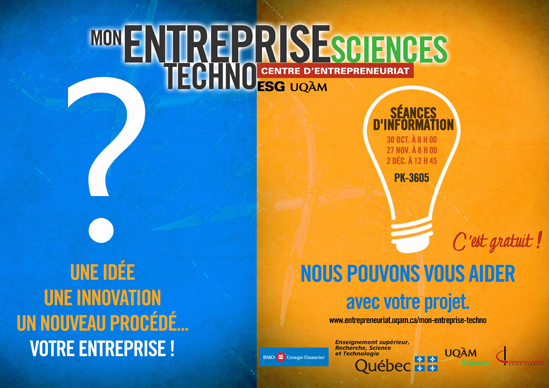 «Mon Entreprise Sciences Techno», un programme du Centre d&rsquo;entrepreneuriat ESG UQAM