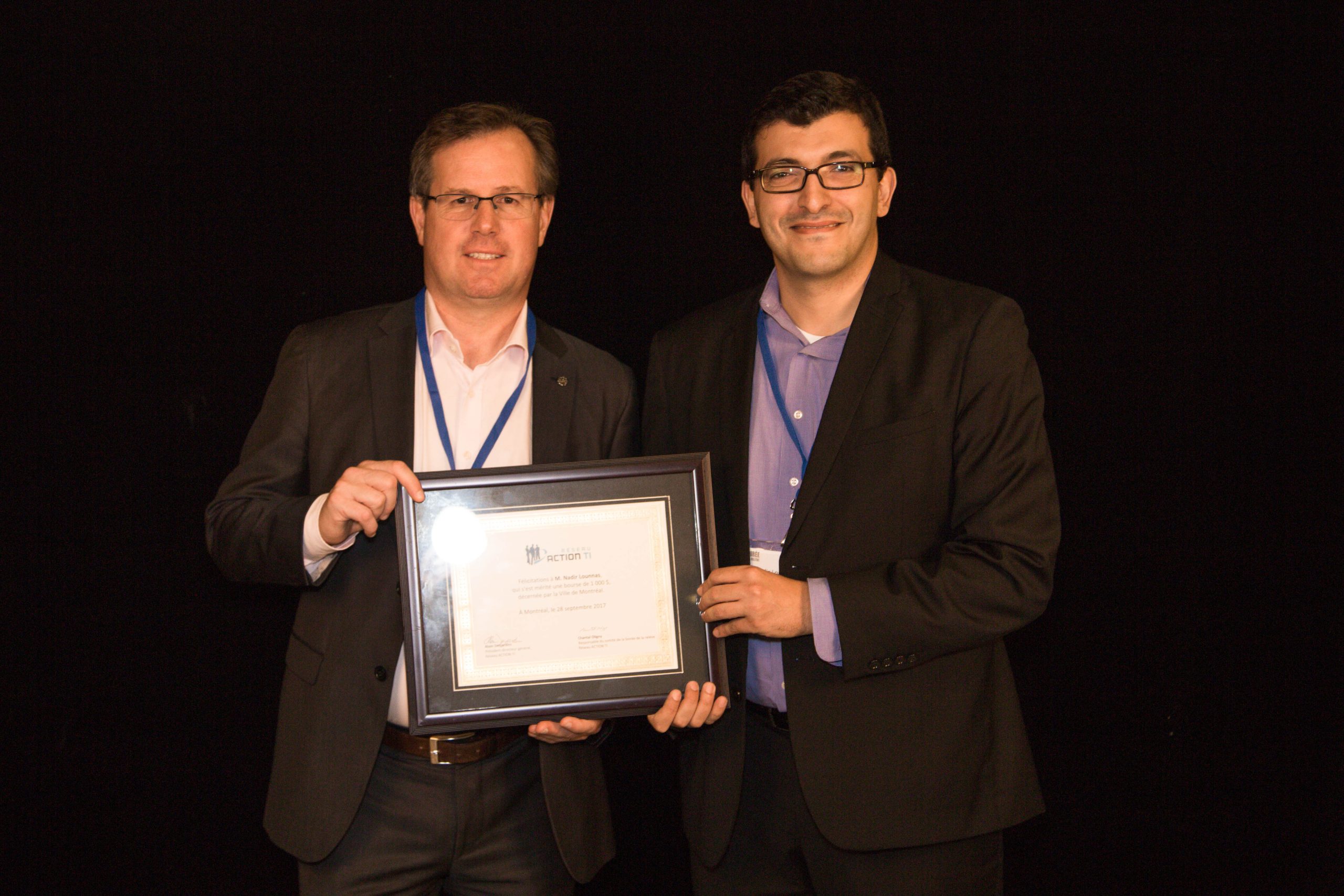L’étudiant Nadir Lounnas reçoit le Prix Personnalité Relève en TI 2017