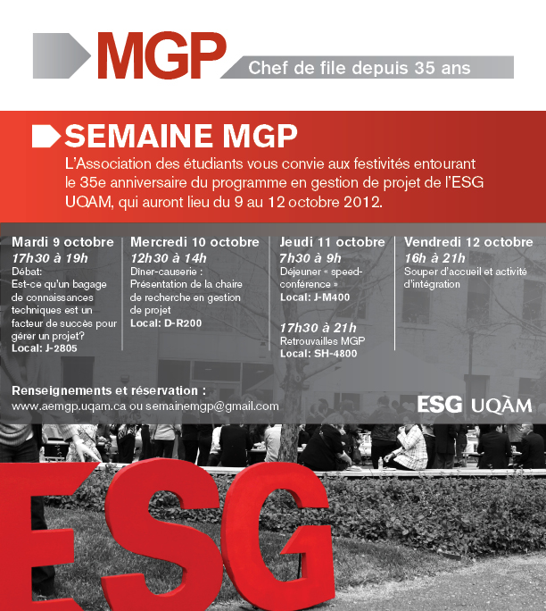 Semaine MGP | 9 au 12 octobre